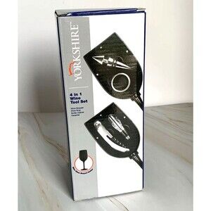 Yorkshire Wine Tool Set 4 in 1 Wine Stopper Wine Ring Bottle Opener Decanter NEW